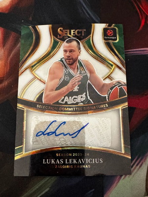 Lukas Lekavicius 2025-26 Select Euroleague White Ice Auto /49 card