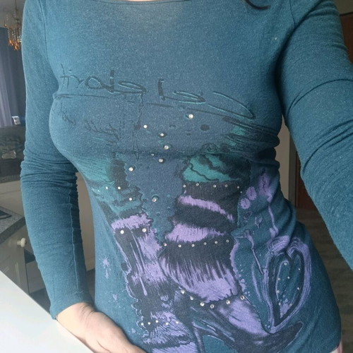 Lynne wool and viscose sweater like new, size S, blue turquoise