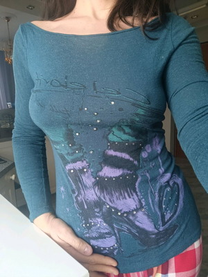 Lynne wool and viscose sweater like new, size S, blue turquoise