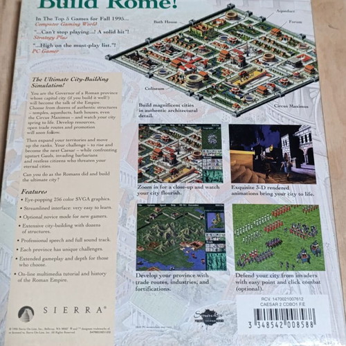 Caesar 2 PC game big box used, no CD