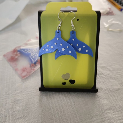 Blue Mermaid Tail 3D Printing Earrings made to order