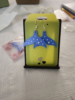 Blue Mermaid Tail 3D Printing Earrings made to order