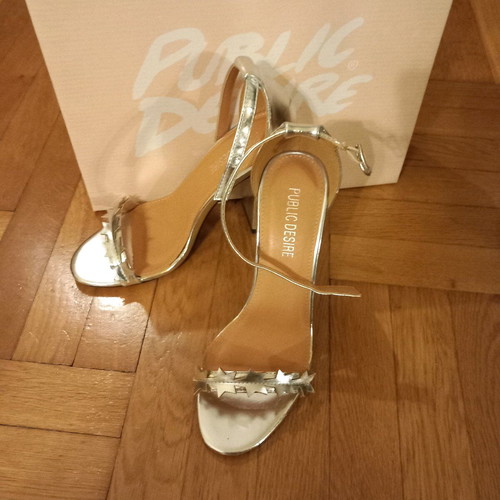 Public Desire silver sandals like new with star details