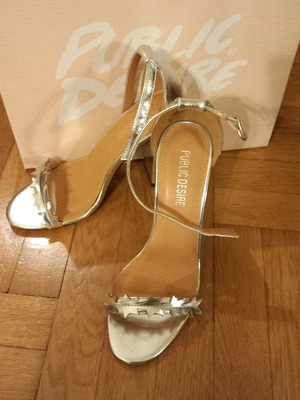 Public Desire silver sandals like new with star details