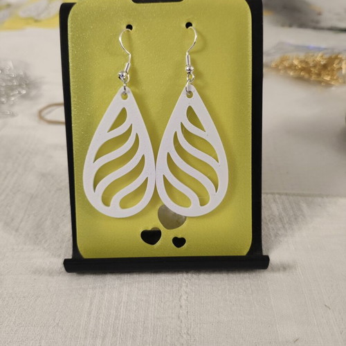 Drop earrings with wannabe lines 3D printing made, made to order