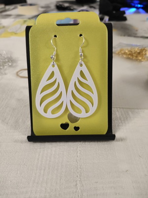 Drop earrings with wannabe lines 3D printing made, made to order