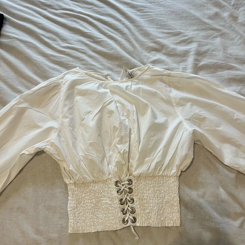Stradivarius corset shirt Zara white like new for S/M
