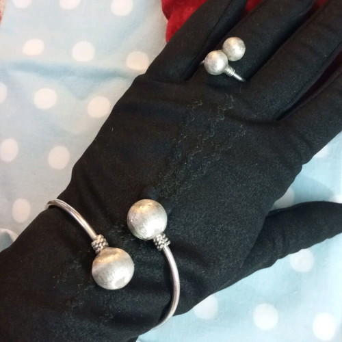 Lalaunis A21 925 silver bracelet and ring set used