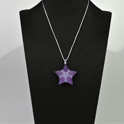 Handmade necklace with star pendant purple custom made