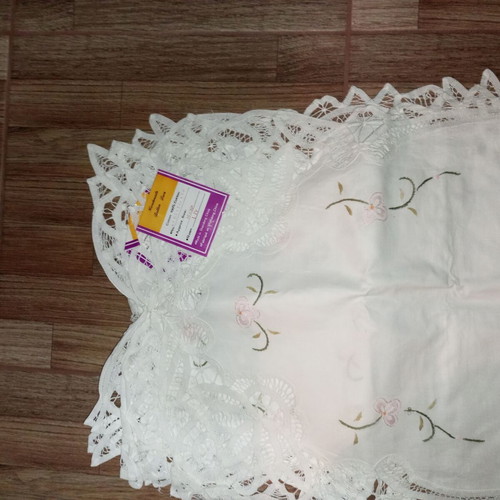 Set of 6 cutwork embroidered doilies, 100% cotton, new