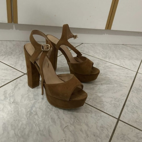 Camel high heels sandals size 37 used