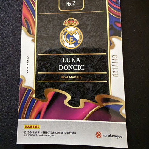 Panini Select EuroLeague Luka Doncic White Ice card 2025-26