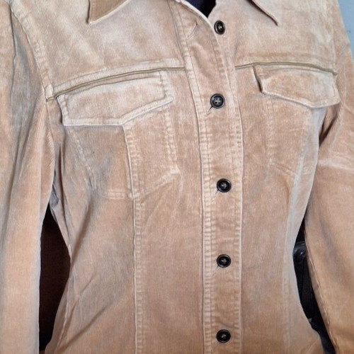 Vintage Beige Nude Corduroy Bottom-Up Jacket Size M Madeleine new