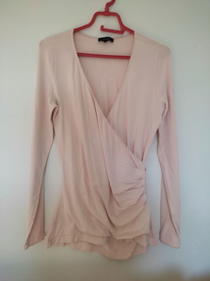 Pink blouse 38/M cotton draped like new