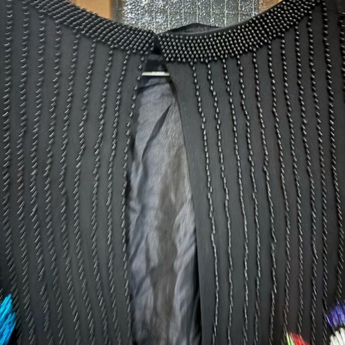Vintage silk women's cardigan used with beads and zipper