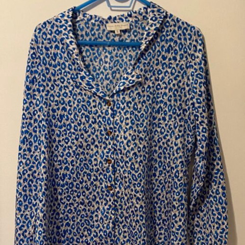 Never Fully Dressed blue leopard print blouse