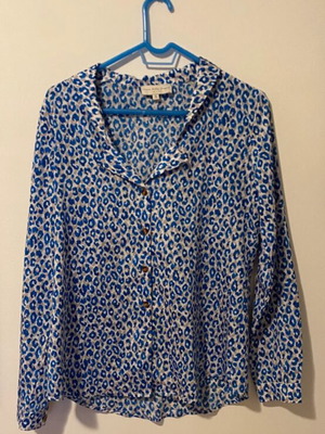 Never Fully Dressed blue leopard print blouse