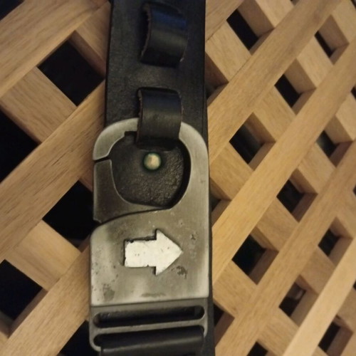 Criminal genuine leather belt like new, size L/XL, black with silver details