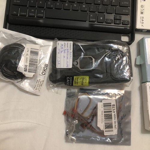 Keyboard with case, iPhone cases, cables, smart card, watch charger new set