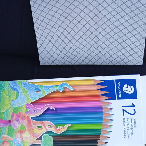 Colored pencils set of 12 and a new drawing pad