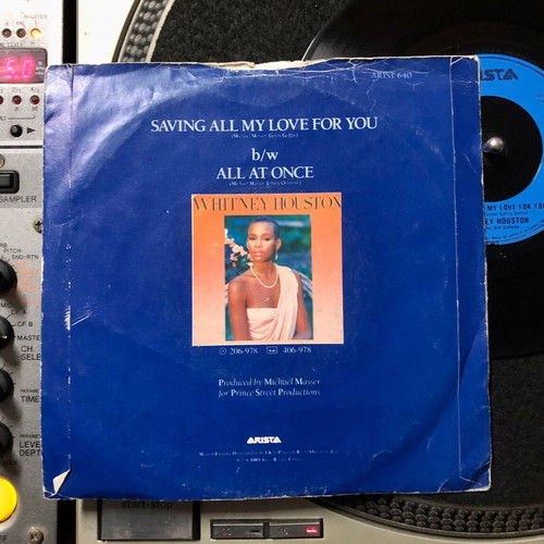 Whitney Houston Saving All My Love For You 7" vinyl single used, pop