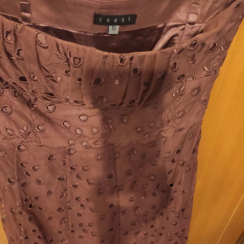 Coast dress used, summer evening, deep brick color, strapless, lace, size 36