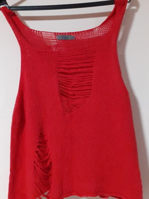 Toi&Moi summer knitted blouse red, like new, sizes S/M