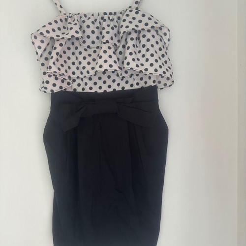 Doca polka dot dress medium 38 with decorative bow and pockets