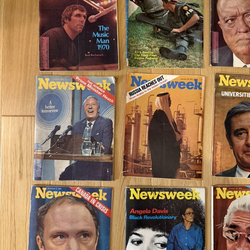 Newsweek magazine used, rare collection of 13 issues from 60s and 70s