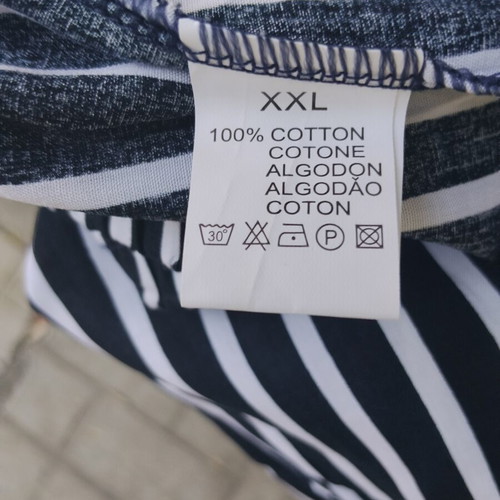 Καλοκαιρινό βαμβακερό γυναικείο παντελόνι νέο, κάθετες ρίγες, μέγεθος XXL