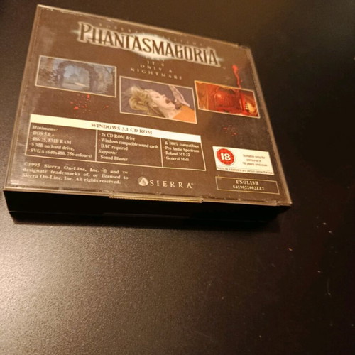 Phantasmagoria PC game used, 7 CD set, horror point-and-click