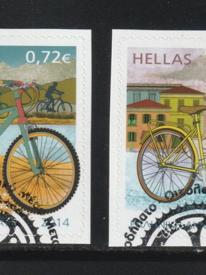 Hellas 2014 Bicycle Stamp Set with First Day Cover