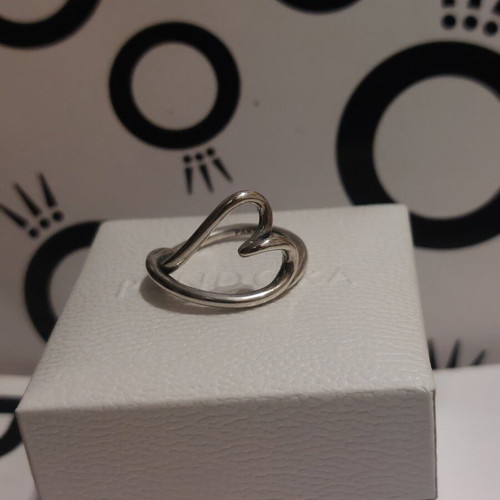 Pandora heart ring new, irregular shape, silver
