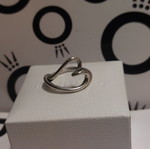 Pandora heart ring new, irregular shape, silver