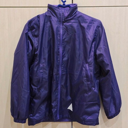 Banner kids jacket new, windbreaker with hood, purple, age 10-12
