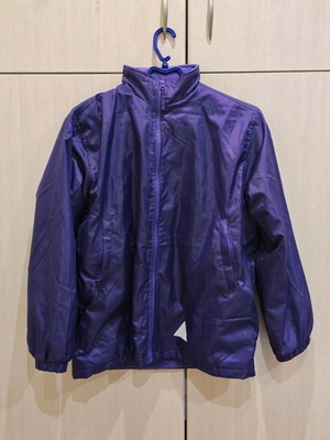 Banner kids jacket new, windbreaker with hood, purple, age 10-12