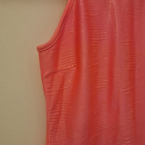 Pink mini dress with halter neck and embossed crocodile print pattern like new, XS