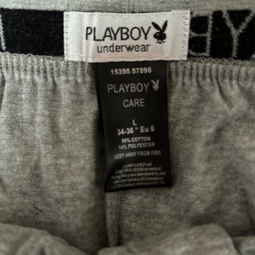PLAYBOY boxers, Large, grey color.