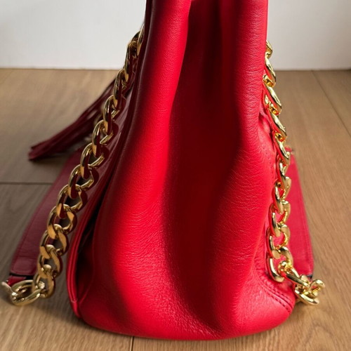 Valentino leather shoulder bag like new, red with dent