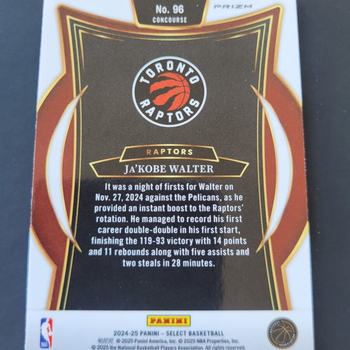 2024-25 Panini Select Jakobe Walter Blue Cracked Ice Prizm Rookie RC card like new