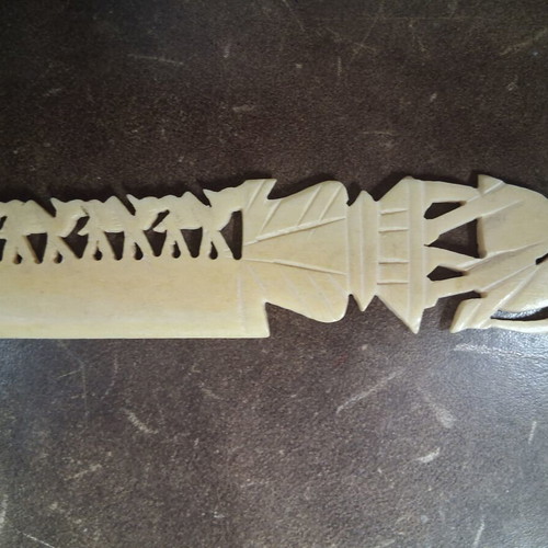 Vintage papercutter camel bone used, 30 cm