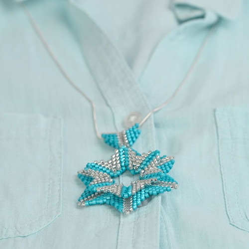 Star necklace custom made in turquoise and silver