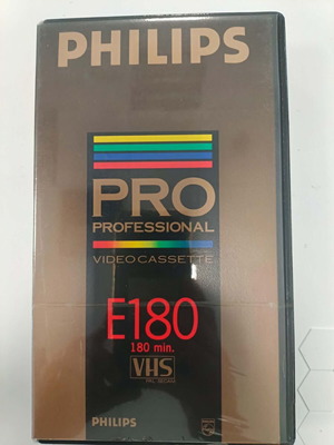 Εγγράψιμη βιντεοκασέτα Philips Pro Professional E180 VHS καινούργια, 180 λεπτά