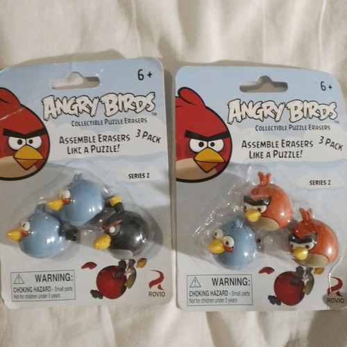 Angry Birds set with pen, pencil, mechanical eraser and ruler new