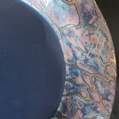 Handmade glass fusing ashtray set of 2, used, 17cm diameter