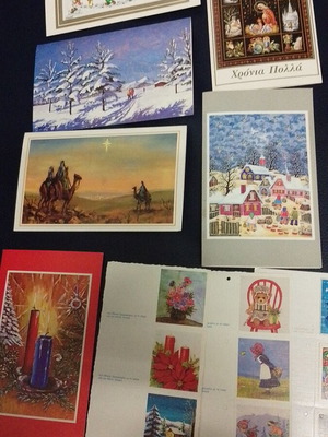 Christmas cards and tags like new, pack of 6 cards and 9 tags