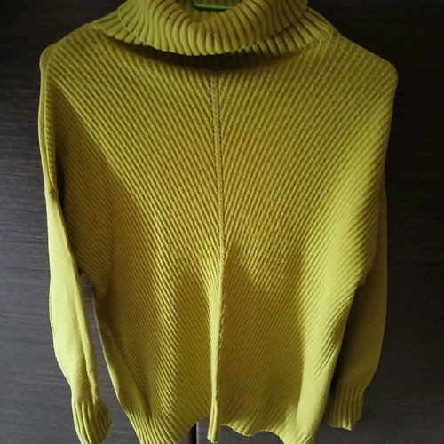 Pullover turtleneck used, green, size S-M