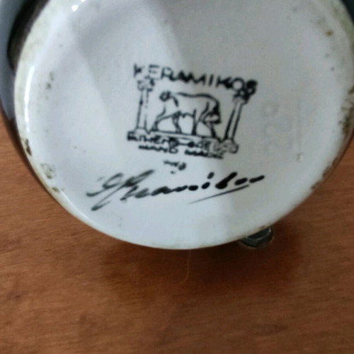 Ceramic vase KERAMIKOS like new with artist signature