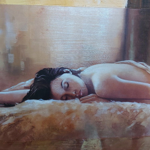 Canvas painting 60×140 like new with embossed frame