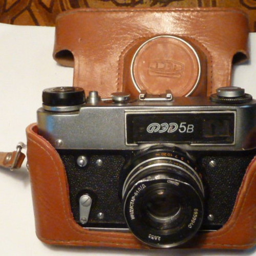 Old Russian FED5B camera used with case